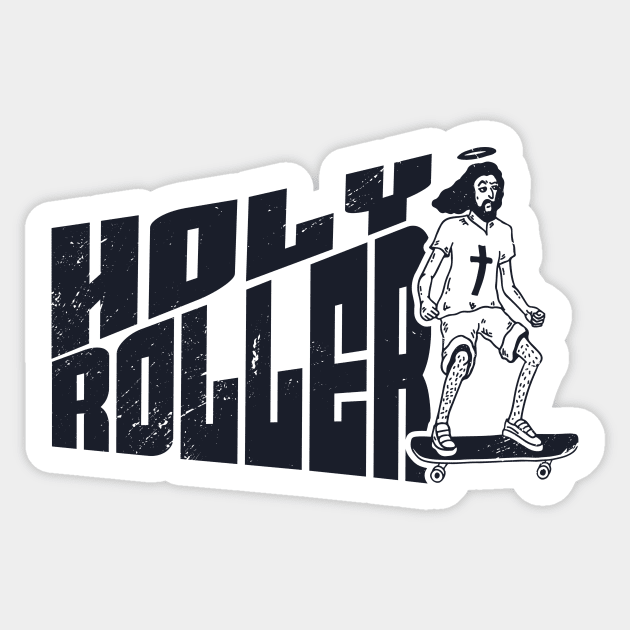 Vintage Zine Holly Roller Jesus Christ // Skate for Jesus // Funny Jesus Christian Humor // Skater Jesus Sticker by Now Boarding